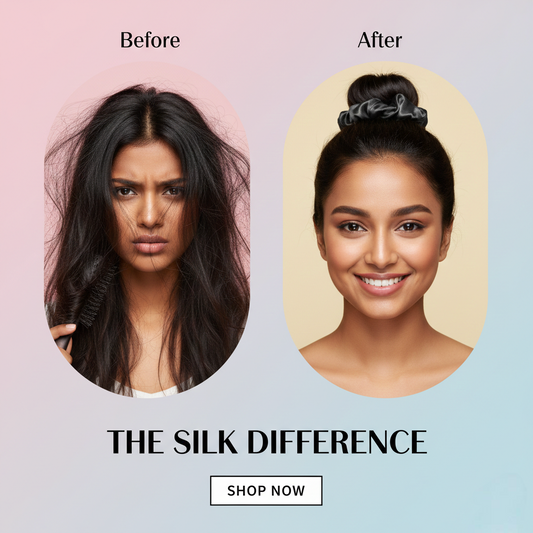 Silk Satin Hair Scrunchie for Women & Girls – Soft Smooth Black Hair Band, Strong Elastic Hold, Gentle on Hair – Pack of 1