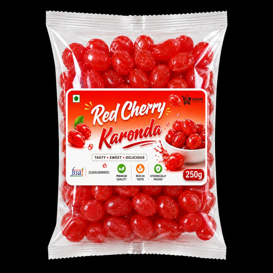Noor Red Cherry Karonda 250g | Premium Sweet Cherry | Perfect for Cakes, Ice Cream, Desserts & Bakery Use